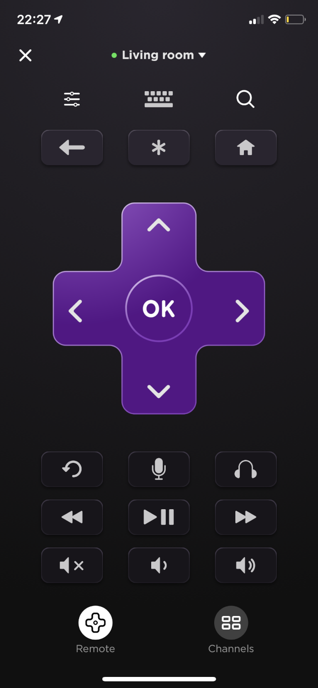 The main Roku Remote app