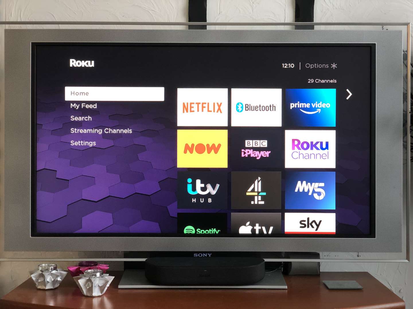 Roku software main menu